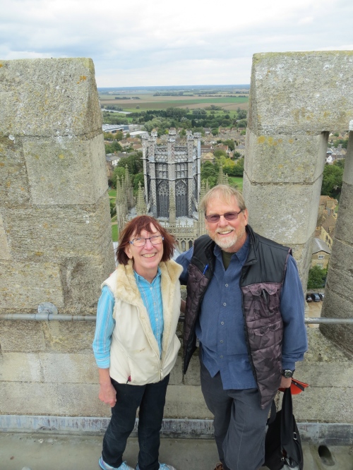 John and Jessie on west tower of Ely Cathedral (288 steps) 09 Oct 2013